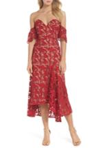 Women's Sau Lee Scarlett Off The Shoulder Lace Dress - Red