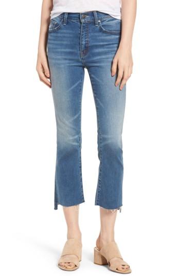 Women's Evidnt Girlfriend Step Hem Crop Flare Jeans - Blue