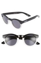 Women's Vans Lolligagger 47mm Round Sunglasses - Solid Black/ White