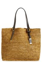 Michael Kors 'large Santorini' Raffia Tote - Black