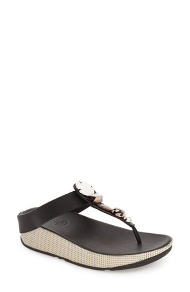 Women's Fitflop(tm) Jewely Flip Flop M - Black