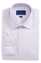 Men's David Donahue Slim Fit Check Dress Shirt .5 34/35 - Purple