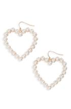Women's Bp. Imitation Pearl Heart Earrings