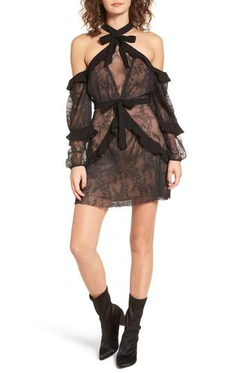 Women's For Love & Lemons Margo Cold Shoulder Minidress - Black