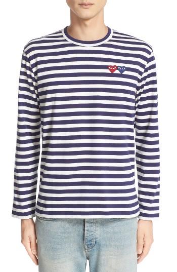 Men's Comme Des Garcons Twin Applique Stripe T-shirt