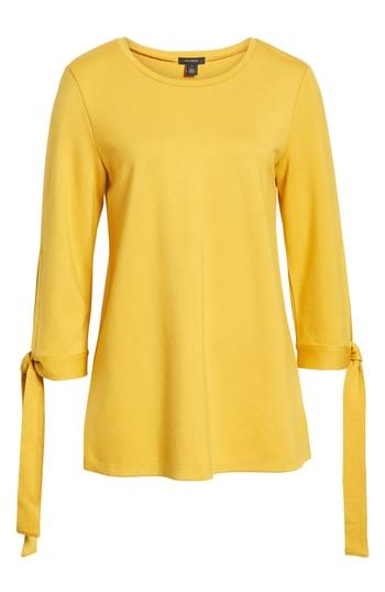 Women's Halogen Ponte Tie Sleeve Tunic - Yellow