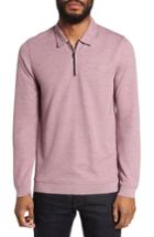 Men's Ted Baker London Modern Slim Fit Long Sleeve Jersey Polo (xl) - Pink
