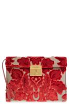 Dolce & Gabbana Clea Velvet Floral Clutch - Red