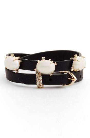 Women's Alexis Bittar Stone Leather Wrap Bracelet