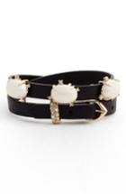 Women's Alexis Bittar Stone Leather Wrap Bracelet