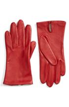 Women's Fownes Brothers Short Leather Gloves - Red