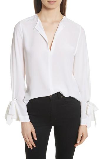Women's Equipment Sayer Tie Sleeve Silk Top - White