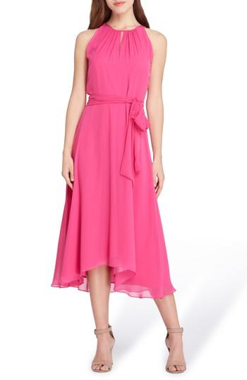 Petite Women's Tahari Midi Fit & Flare Dress - Pink
