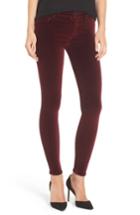 Women's Hudson Jeans Nico Ankle Skinny Velvet Pants - Red