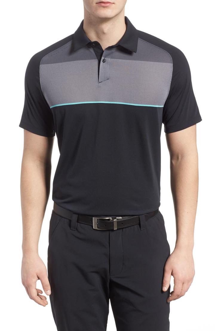 Men's Under Armour Threadborne Infinite Fit Polo Shirt, Size Medium - Black