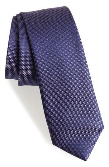 Men's Calibrate Pop Dot Silk Skinny Tie, Size - Purple