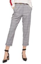 Women's Topshop Windowpane Plaid Trousers Us (fits Like 0) - Grey