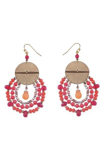 Women's Nakamol Design Rose Mixed Media Drop Earrings