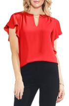 Women's Vince Camuto Flutter Sleeve Blouse - Red