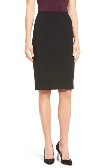 Petite Women's Halogen Ponte Pencil Skirt P - Black