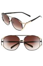 Women's Wildfox 'dynasty' 59mm Retro Sunglasses - Black Gold/ Brown Gradient