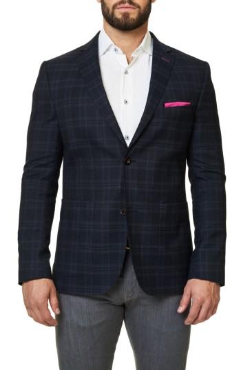 Men's Maceoo Textured Plaid Sport Coat (m) - Grey