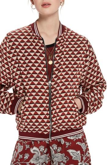 Women's Scotch & Soda Reversible Print Bomber Jacket - Red