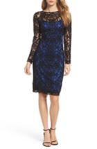 Women's Tadashi Shoji Lace Embroidered Sheath Dress - Blue