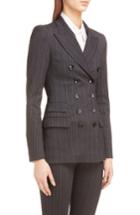 Women's Isabel Marant Kristle Wool & Linen Blend Stripe Blazer Us / 36 Fr - Grey