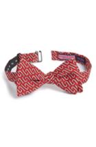 Men's Vineyard Vines Candy Cane Silk Bow Tie, Size - Red