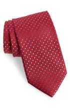 Men's Nordstrom Men's Shop Norton Dot Silk Tie, Size X-long - Red
