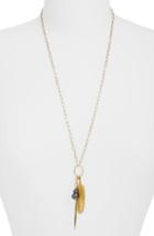 Women's Sole Society Feather Imitation Pearl Necklace
