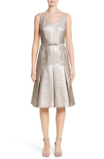 Women's Lafayette 148 New York Lois Ceremonial Cloth Dress - Metallic