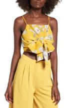 Women's Chriselle X J.o.a. Tie Front Crop Top - Yellow