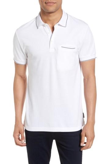 Men's French Connection Pique Polo, Size - White