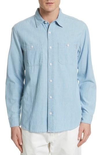 Men's Carhartt Work In Progress Clink Chambray Shirt, Size - Blue