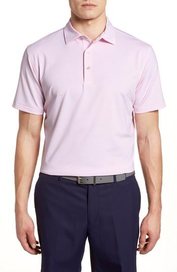 Men's Peter Millar Halford Stripe Stretch Jersey Polo, Size - White