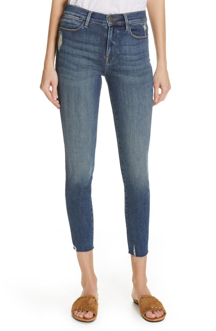 Women's Frame Le High Raw Hem Ankle Skinny Jeans