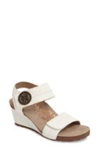 Women's Aetrex 'arielle' Leather Wedge Sandal Eu - White