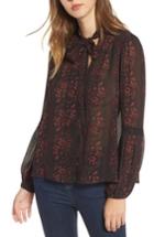 Women's Astr The Label Calista Tie Neck Top - Black