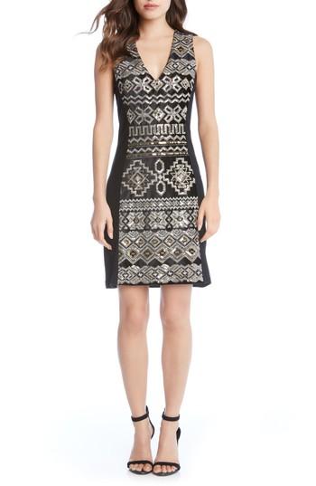 Women's Karen Kane Sequin Sheath Dress - Black