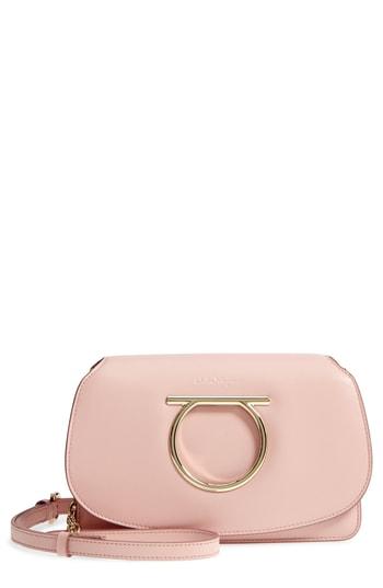 Salvatore Ferragamo Mini Vela Leather Crossbody Bag - Pink