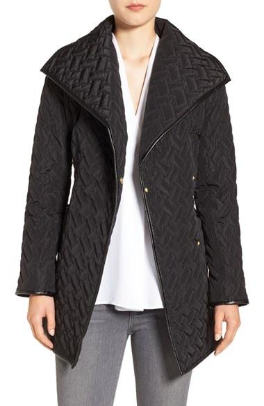 Women's Cole Haan Signature Water Resistant Quilted Wrap Coat
