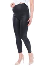 Women's Nom Maternity Date Night Over The Belly Coated Maternity Leggings
