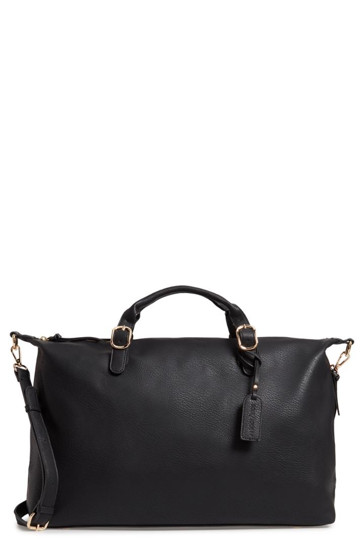 Sole Society Grant Faux Leather Weekend Bag - Black
