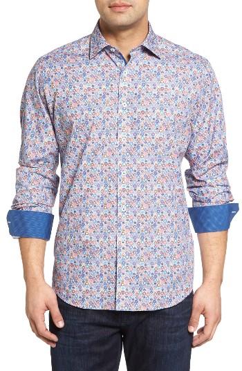 Men's Bugatchi Classic Fit Floral Medallion Sport Shirt