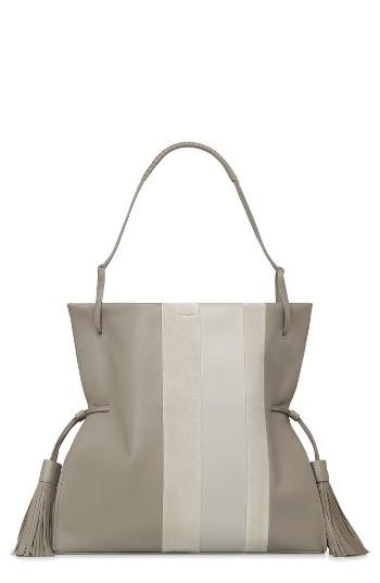 Allsaints Casey Calfskin Leather & Suede Hobo - Beige
