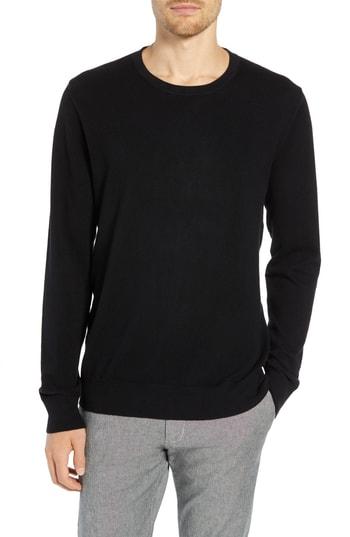 Men's J.crew Cotton & Cashmere Pique Crewneck Sweater - Black