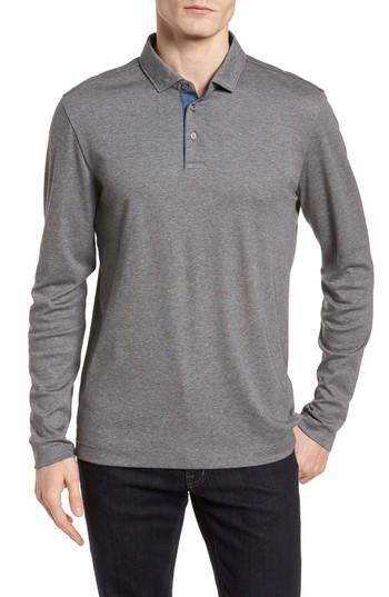 Men's Boss Denim Trim Polo, Size - Grey