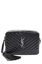 Saint Laurent Medium Lou Matelasse Calfskin Leather Camera Bag - Black